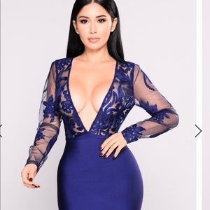 Deep plunge bandage dress